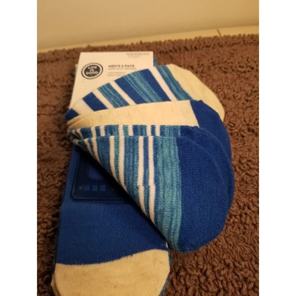 Life is Good Mens‎ 6 Pack Low Cut Socks (Gator) Multi Colors Sz 6-12.5